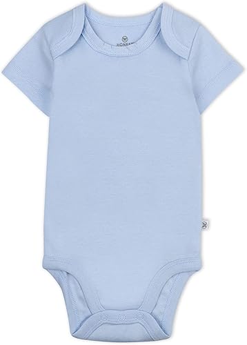 Miniatura 2 de HonestBaby Paquete de 5 mamelucos de manga corta de una sola pieza 100% algodón orgánico para bebés niños