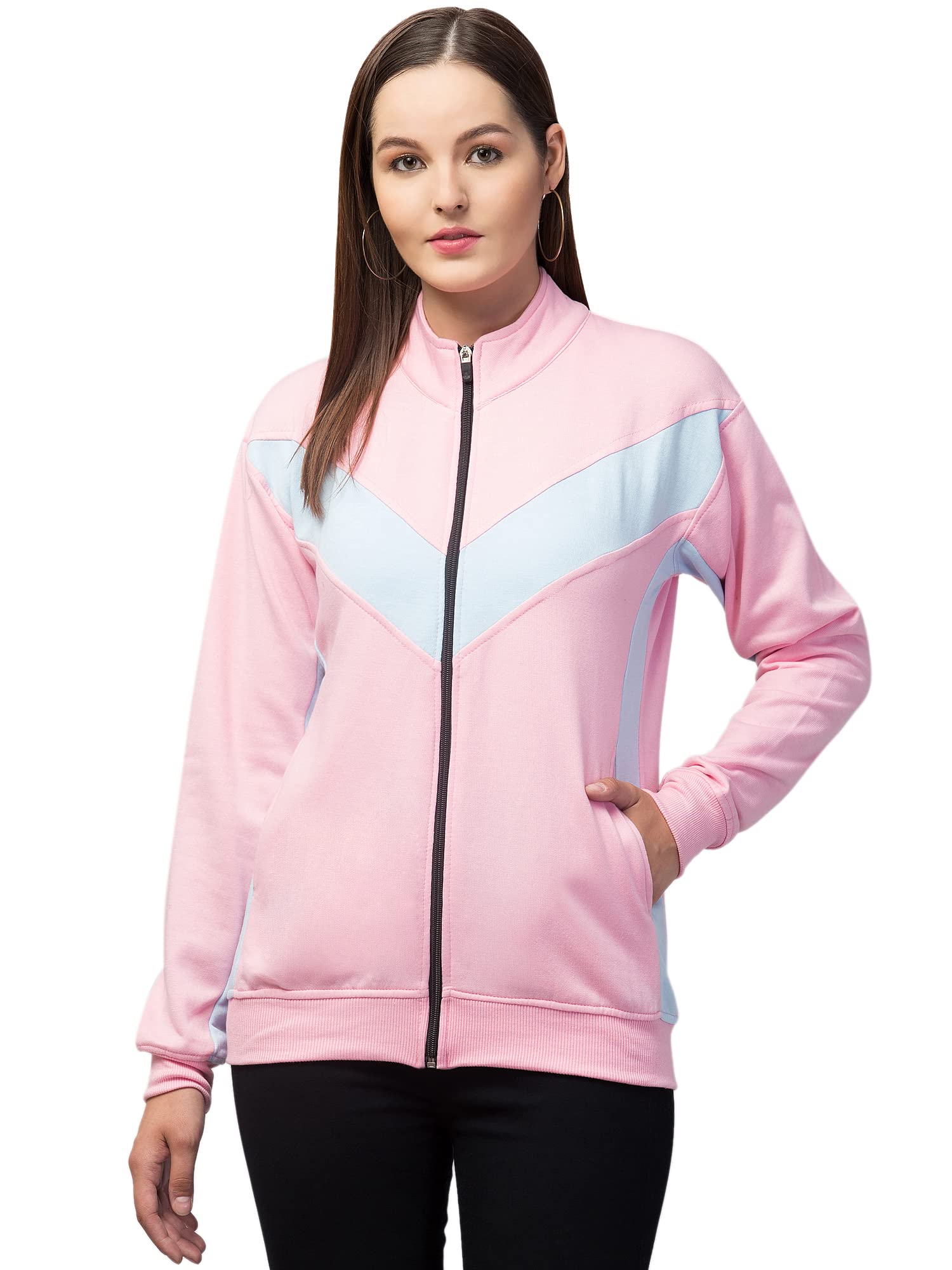Regular Fit Full Sleeves Zipper Jacket for Women Winter Wear Casual Sweatshirt-image-18