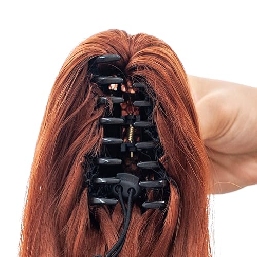 Miniatura 7 de Extensiones de pelo sintético SWACC con clip de pinza de 28pulgadas de largo, lacio, para mujer