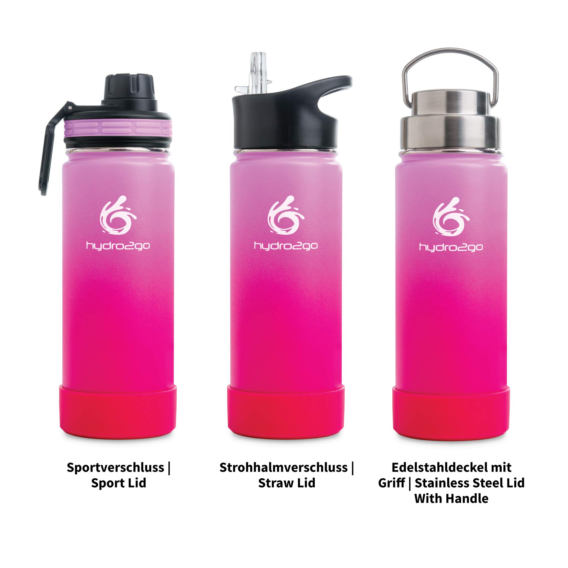hydro2go stainless steel water bottle BPA-free for kids school sports outdoor keeps drinks hot 12H cold 24H - Image 4