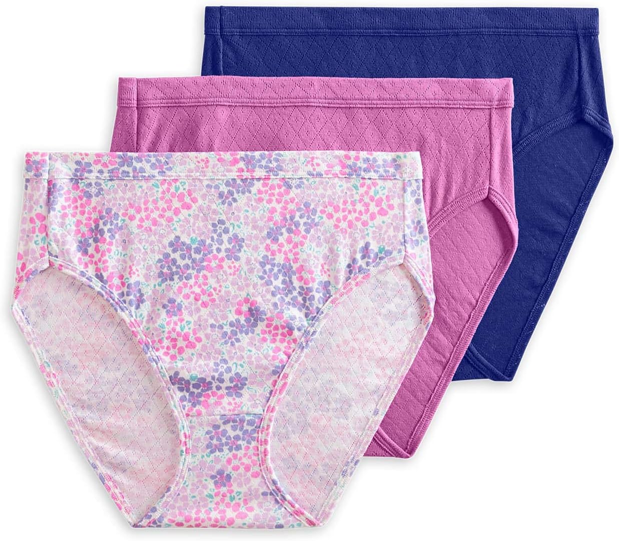 Jockey Women's Underwear Elance Breathe French Cut - 3 Pack, Lavender/Garden Party/Galileo, 9
