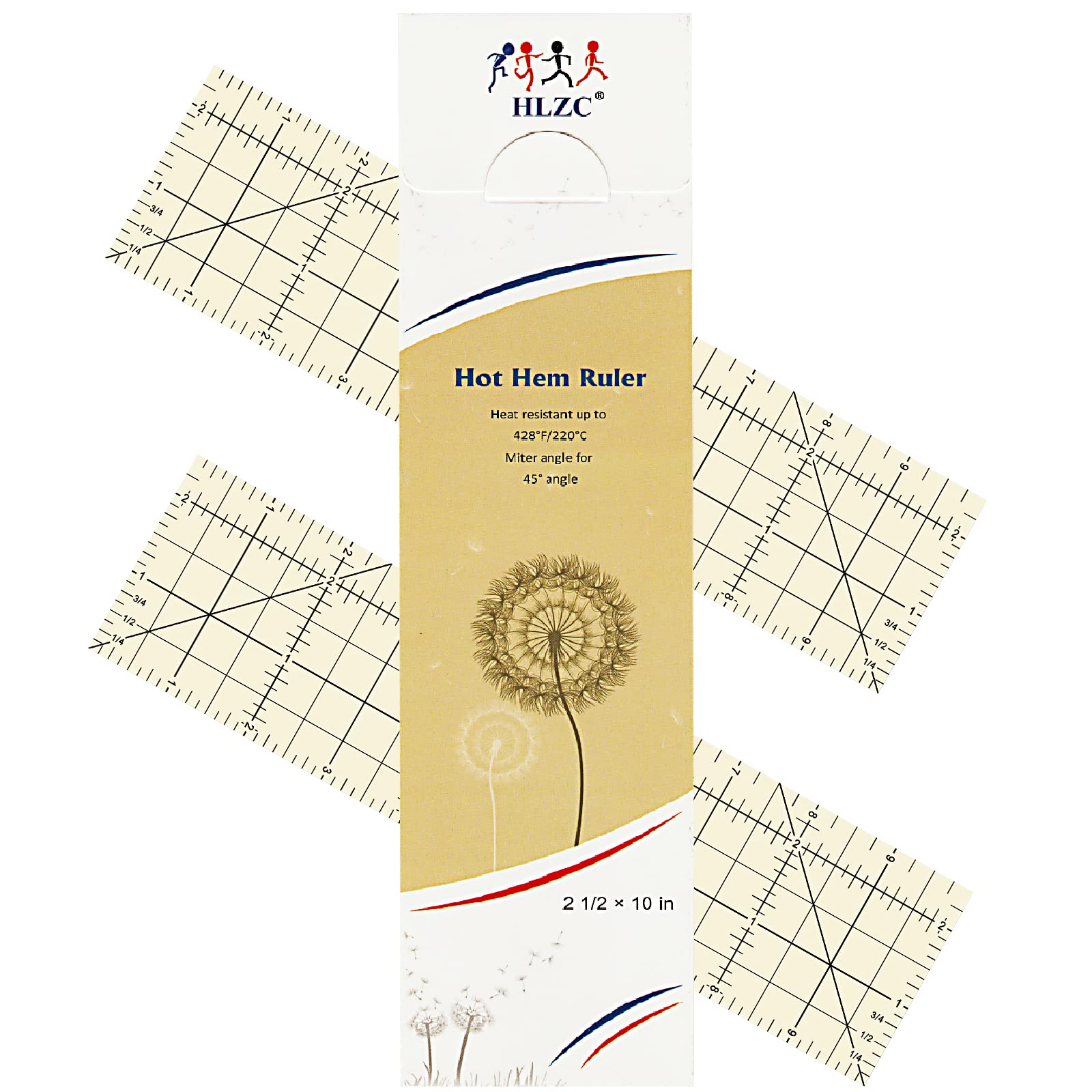 2 PCS Hot Hem Ruler,Hot Press Ruler for Quilting and Sewing,Handmade Tool for Electric Iron Home Ironing Work