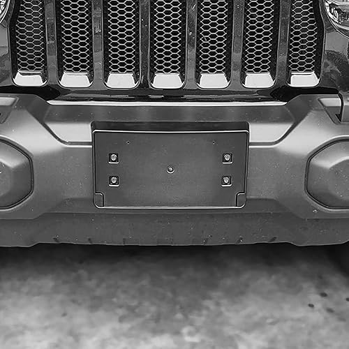 Miniatura 2 de Soporte de matrícula frontal compatible con Jeep Wrangler JL JLU JT 2018-2024
