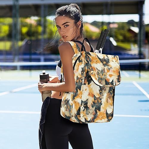 Miniatura 7 de Bolsa de tenis de bádminton mochila impermeable Maine Cats Famliy amarillo negro cremallera bolsa de tenis bolsa de gimnasio para tenis, bádminton,