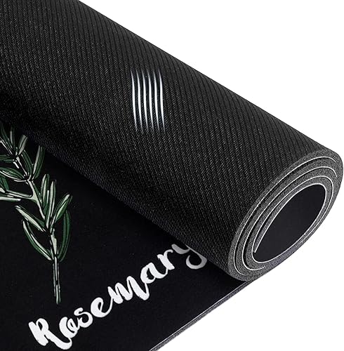 Miniatura 7 de Juego de 2 tapetes de cocina antideslizantes y gruesos para el suelo, cómodos tapetes de pie para cocina, fregadero, oficina, lavandería, negro, 17