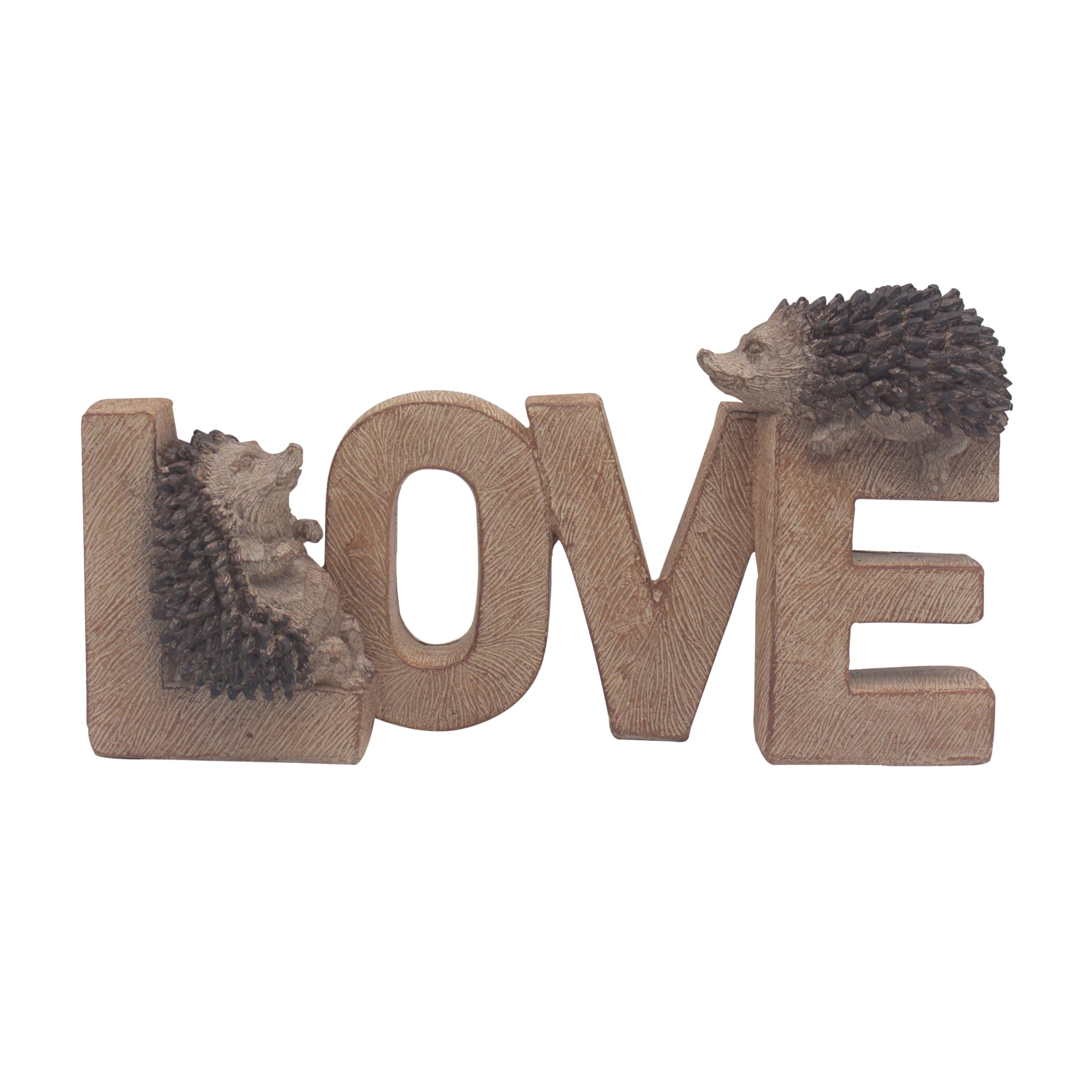 B&Q -  Hedgehog 'love' DecorationCarved Wood EffectFrom The Prickles Range By Lesser & Pavey 25Cm