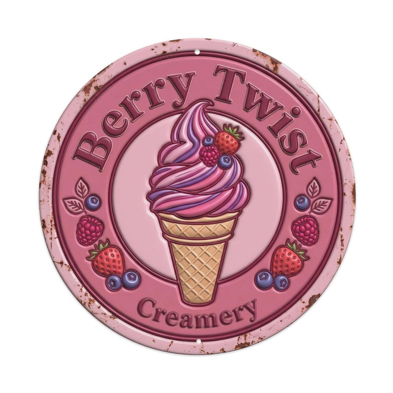 Berry Twist Creamery Retro Metal Tin Sign