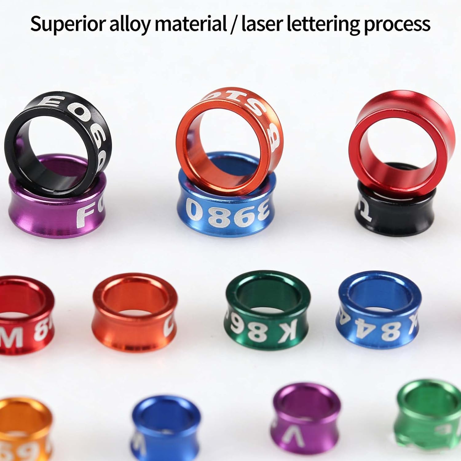 Open Bird Ring Bird Leg Bands Rings Open Bird Leg Rings Aluminum Split Bird Leg Rings Ldentifying Pigeons Training Rings Hibiscus Birds, Parrots, Peonies, Doves, Mixed Colors 100 Pieces Open 8.0