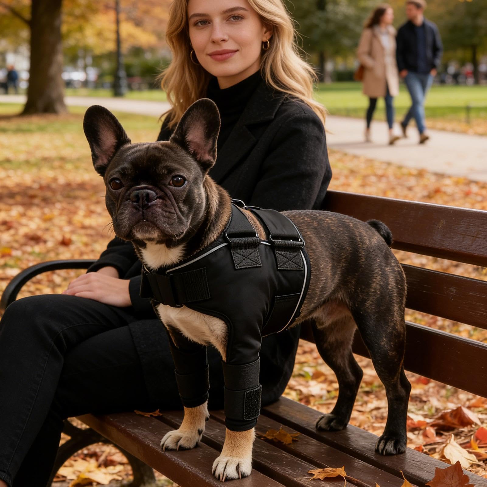 Verstellbare Kompressionsbandage mit Heizung, Hunde-Schulterstützgeschirr, atmungsaktiv, warmer Schulterschutz für ältere behinderte Hunde und zur Erholung der postoperativen Mobilität