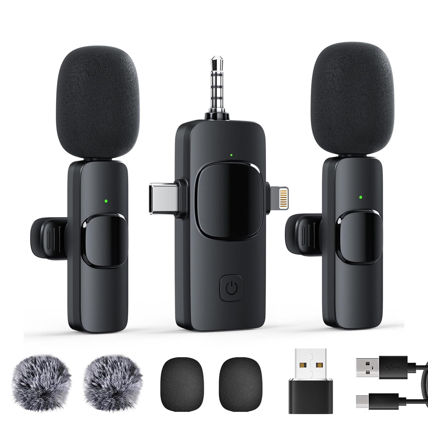 GKEAPZA Wireless Lavalier Microphone for Mobile Phone/iPhone/Computer