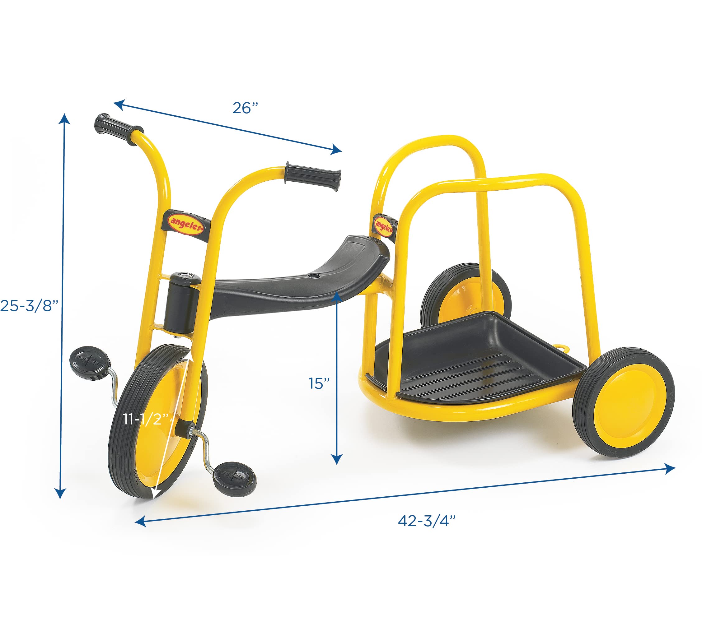 MYRIDER Toddler Trike, Kids Tricycle for Preschool, Daycare, Playground Kids Tricycles, Rubber Tires, Yellow/Black, 12