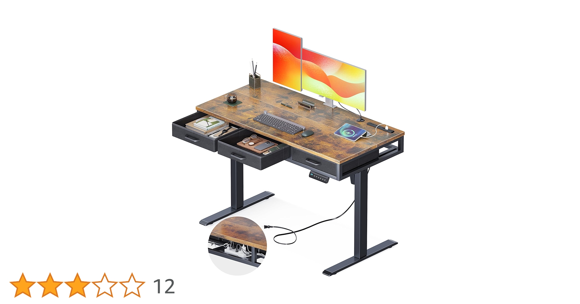 Amazon | AODK 昇降デスク 電動 昇降式 幅120*54*78 昇降式