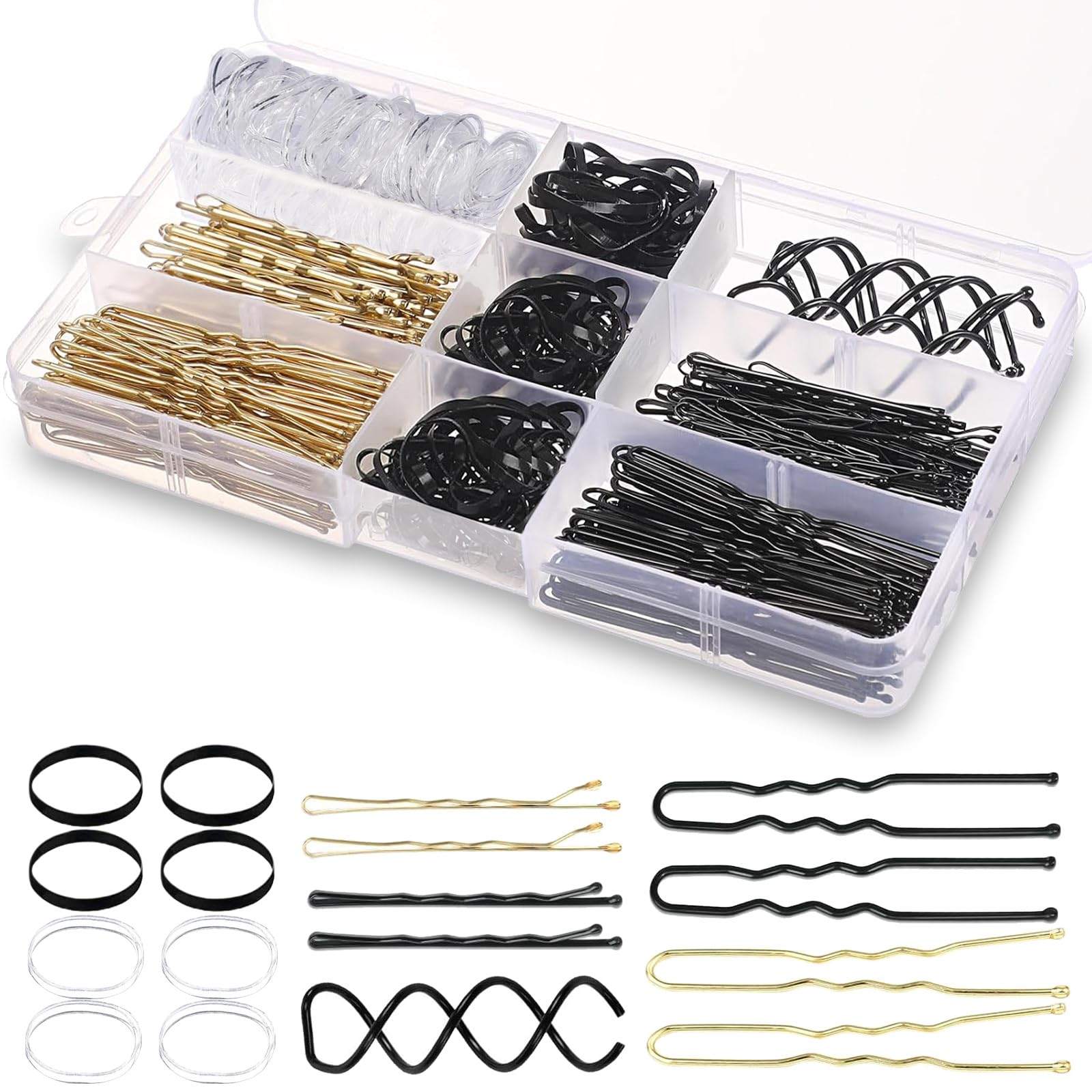 Aucuu 343 pcs Bobby Pins Kit, Hair Pins for Women Hair Grips