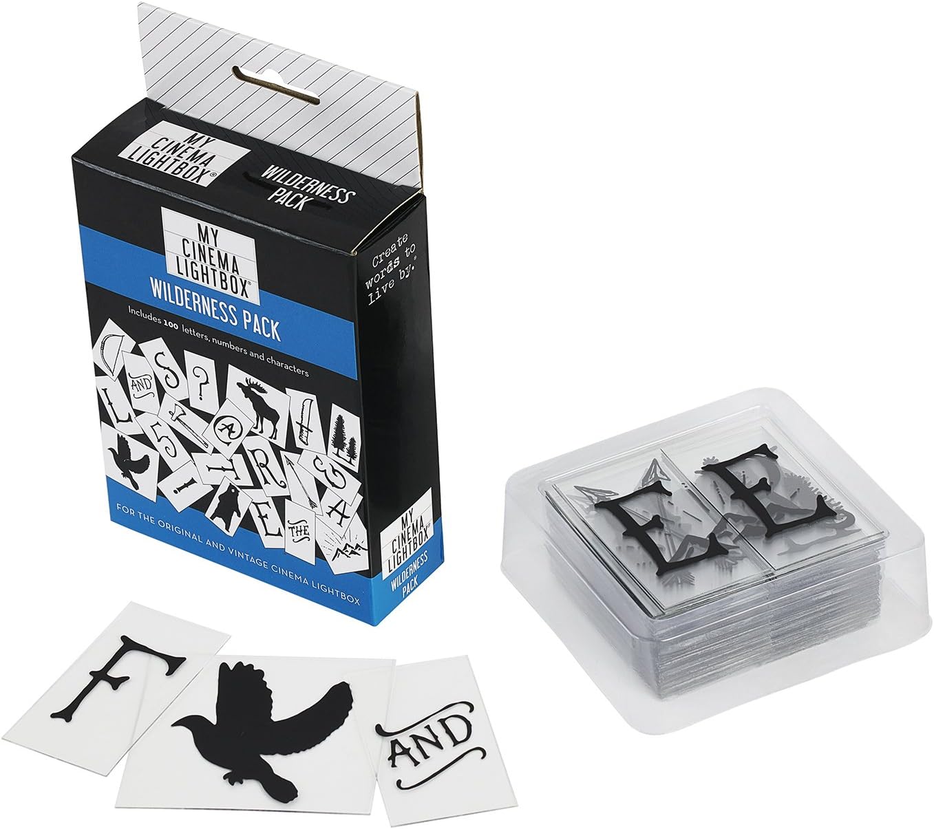 My Cinema Lightbox Alternative Letter Pack - 100 Letters, Wilderness Font and Animal Symbols - for Original A4 Size Light Box