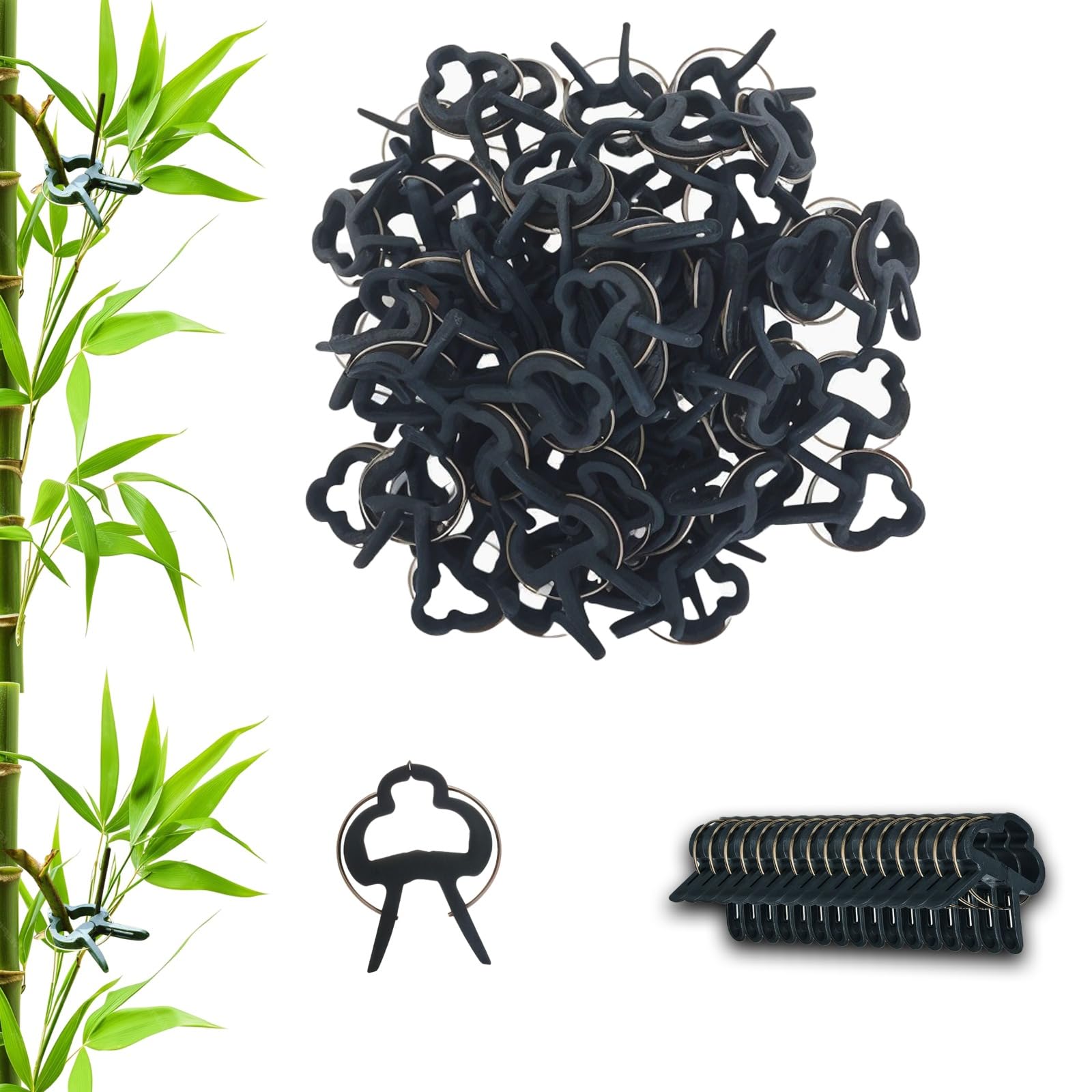 Fabulouz 60 Garden Plant Support Clips – Small 2.5x4cm Green Clips for Tomatoes, Orchids, Vines, Flowers – Reusable Plant Clips for Greenhouse & Outdoor Gardening