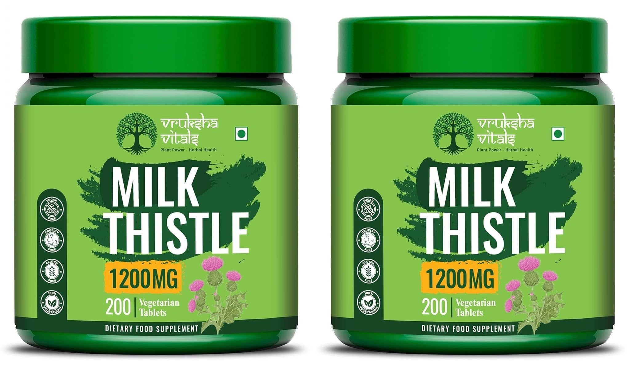 Vruksha Vitals Milk Thistle 1200 mg - 200 Tablets/Capsules Supplement x Pack of 2 (B0CLYGPJVY) Amazon Price History, Amazon Price Tracker