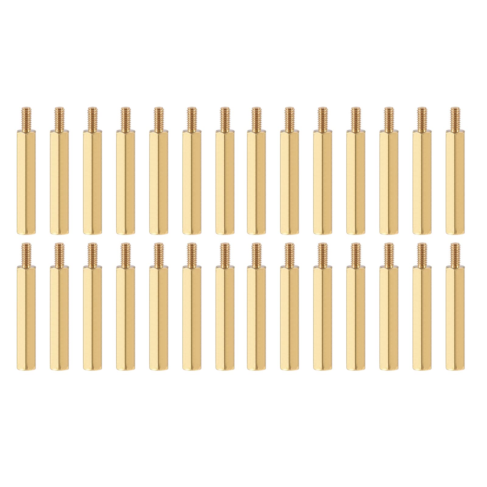 YOKIVE 20pz M2.5 Distanziale Viti, Ottone Esagonale PCB Distanziali, Mantiene Altezza Consistente, Ottimo per Scheda Madre (Tono oro, 30mm+6mm)