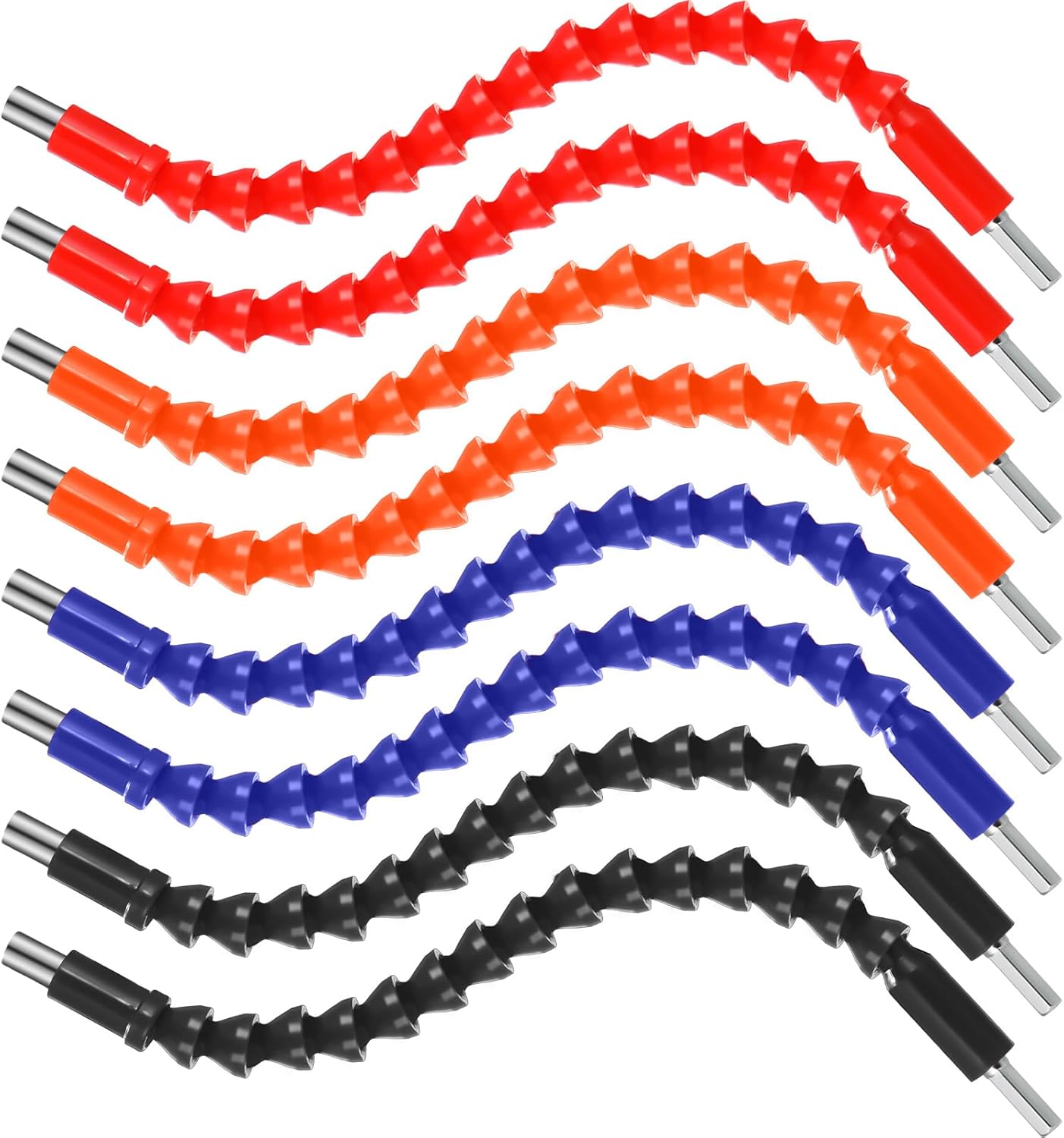 8 Pcs Flexible Drill Bit Extension 1/4" 11.6 Inch Superbit Extensions for Drills Screwdriver Soft Shafts Magnetic Hex Soft Shaft Flexible Shaft Extension Bit for Universal Drill Connection