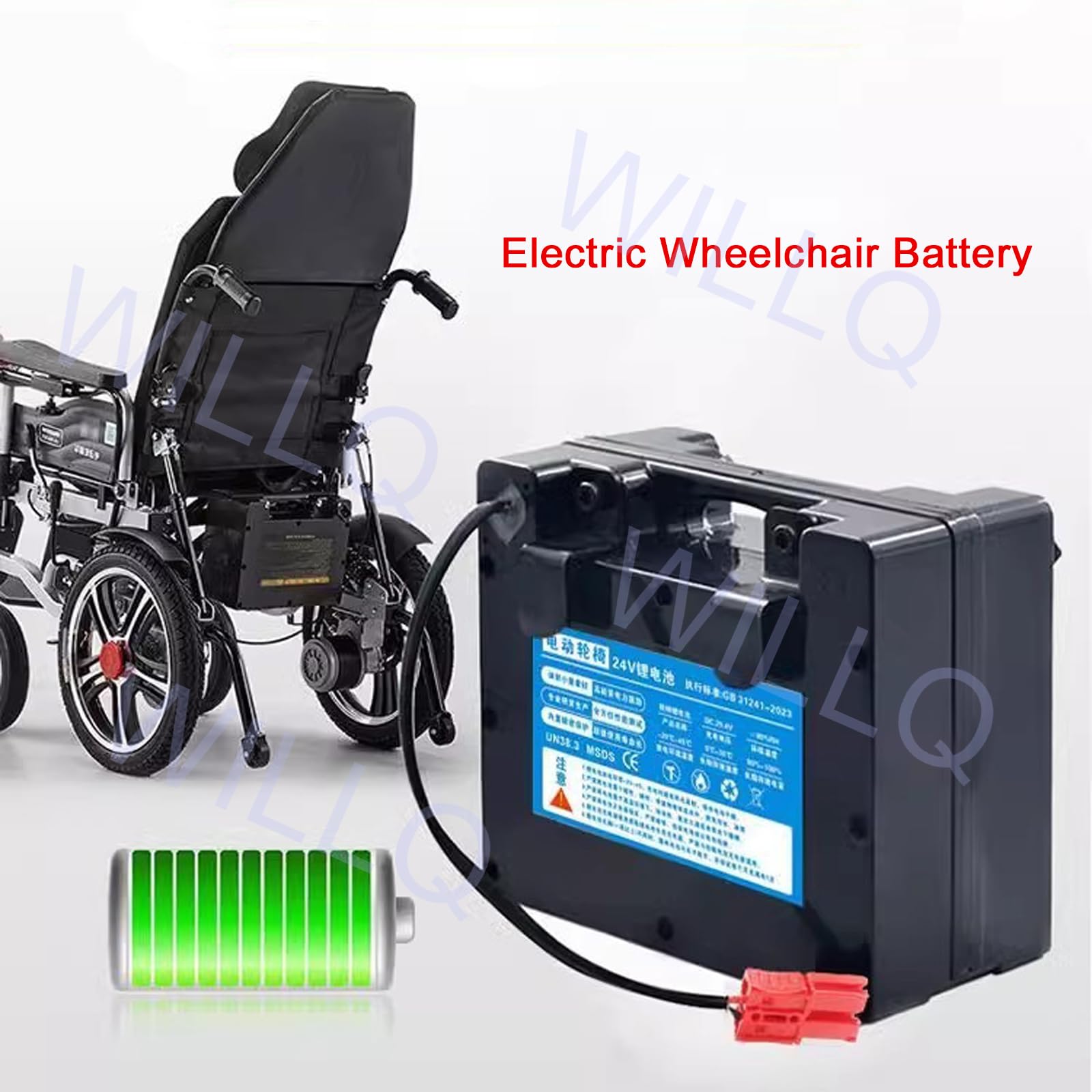 Batería Litio 24V 12Ah 15Ah 18Ah batería para Silla de Ruedas eléctrica de 24 V, batería Recargable de 24 voltios para Motor de 50 a 450 W, Kit Modificado con Cargador