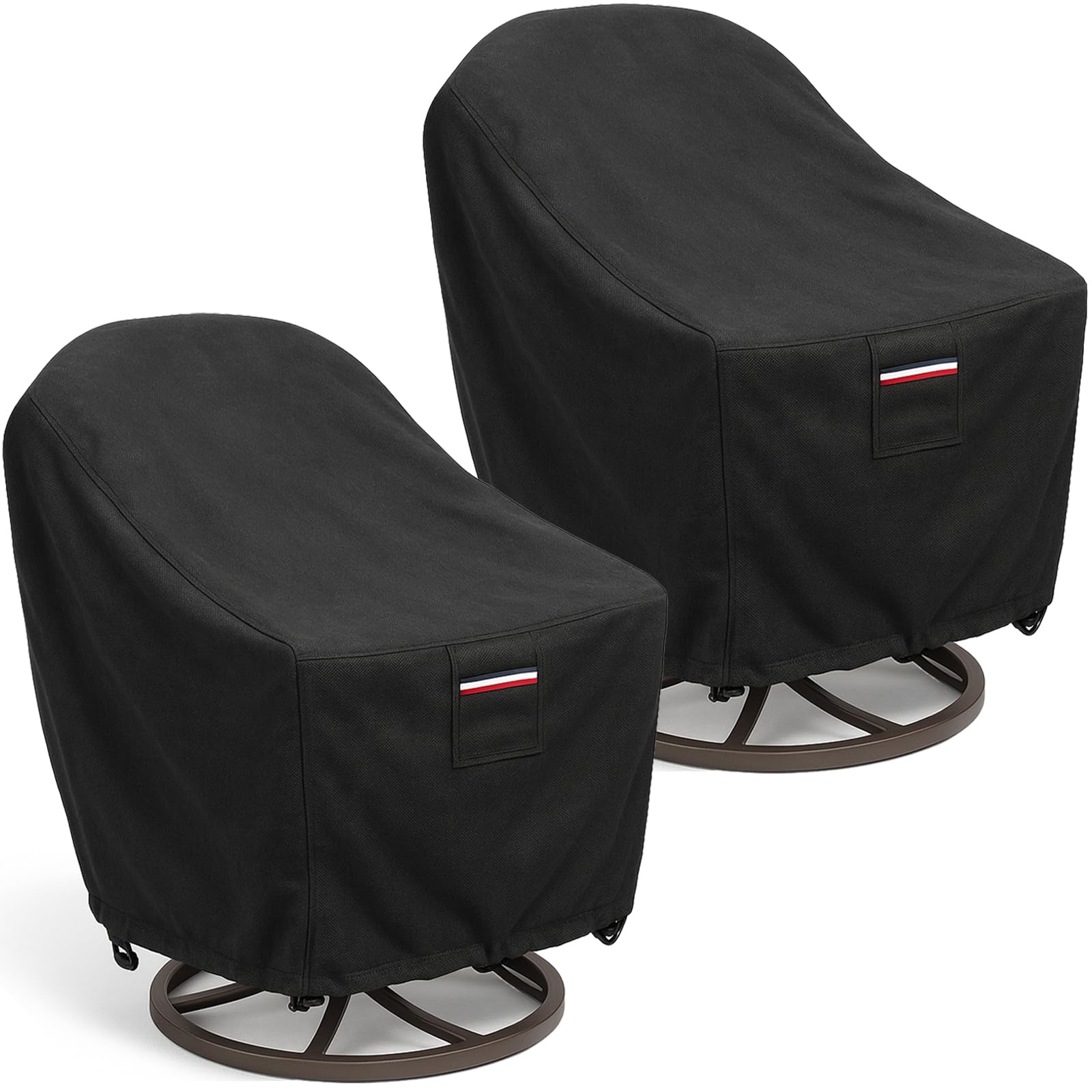 Waterproof Patio Chair Covers, 30W x 34D x 36H inches Heavy Duty Outdoor Furniture Protection Cover Weather Resistant 600D Oxford 2-Pack, Black