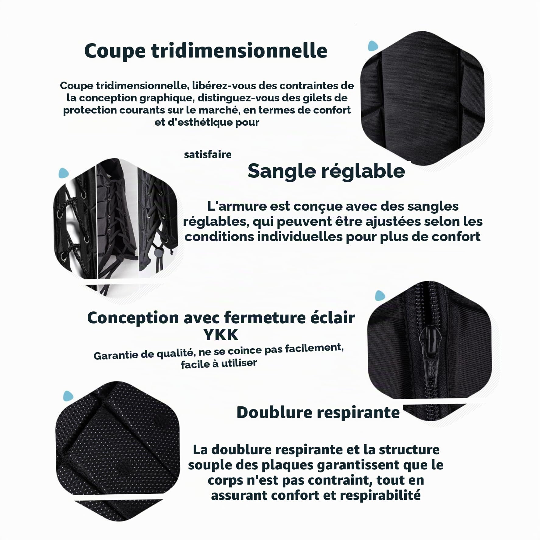 Jorzer Gilet d'équitation avec Fermeture éclair, Gilet de Protection Antichoc, Sangle réglable, d'équitation Doux et Respirant pour Femmes, garçons, Filles et Enfants