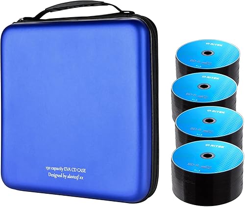 Miniatura 26 de alavisxf xx Funda para CD, funda protectora de EVA para 48 unidades, Blu-ray y DVD, portátil, con cremallera, soporte para CD, organizador de