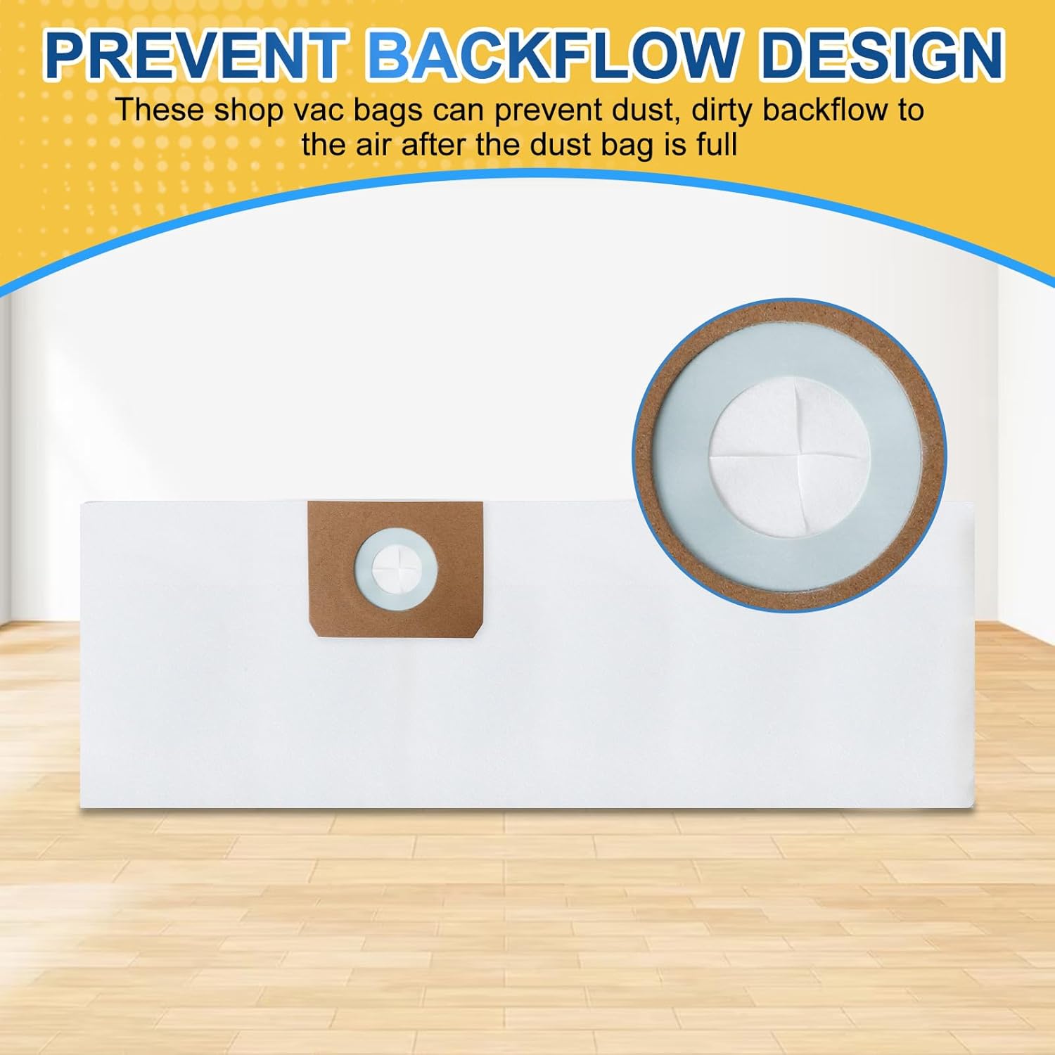 KEEPOW 3 Pack VFDB Dust Bags Replacement Compatible with Vacmaster 4 Gallon Wet/Dry Vacuum VF408 VF410P VF408B
