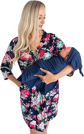 DOUBLE THE SPRINKLES Matching Robe and Swaddle Set Mom And Baby - Mommy & Me Matching Outfits, Baby Blanket & Hospital Robe