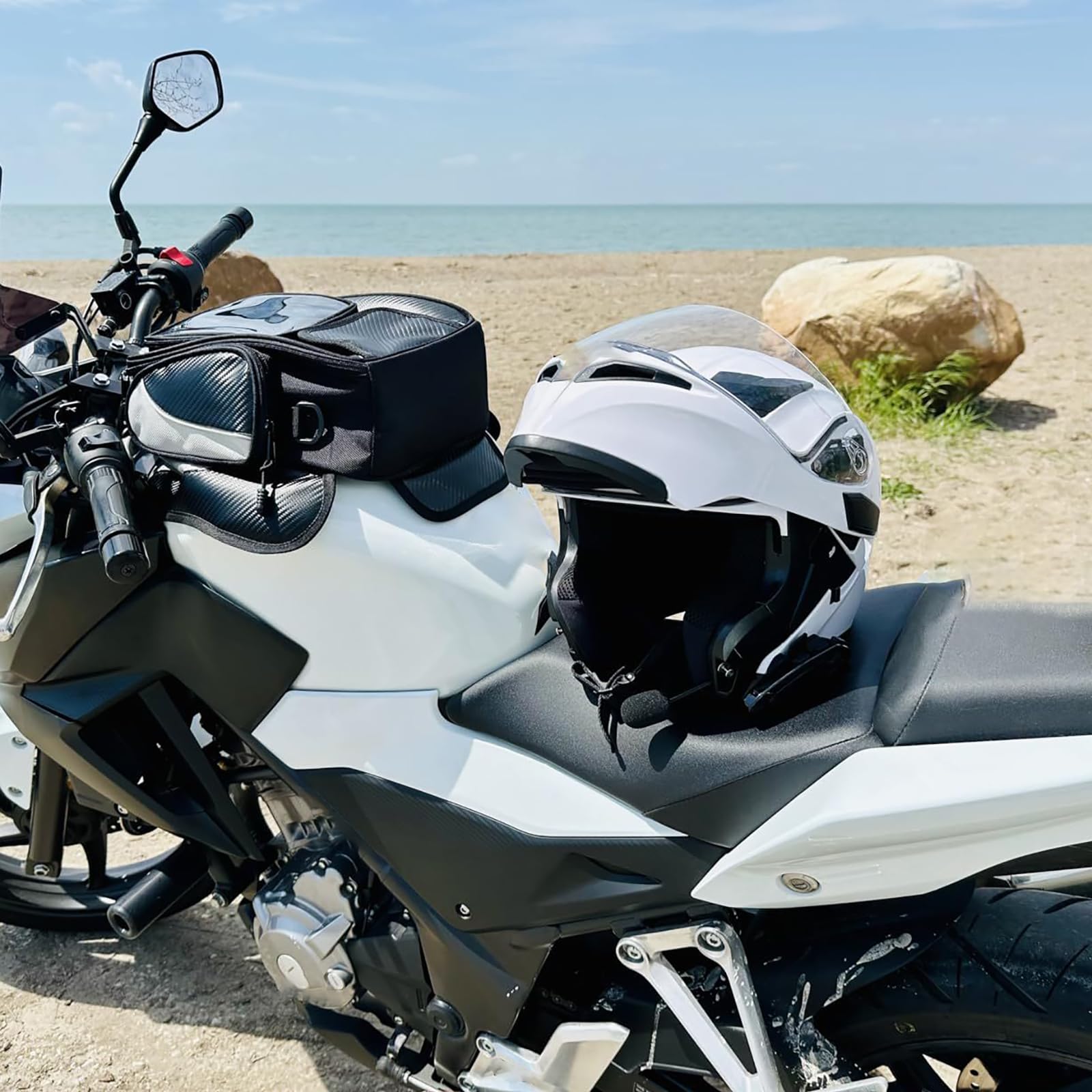 Sacoches Réservoir Magnétique pour Moto pour Triumph Scrambler, Sac à Dos de Moto avec étui pour Téléphone à écran Tactile, Sac de Rangement de Voyage pour Moto