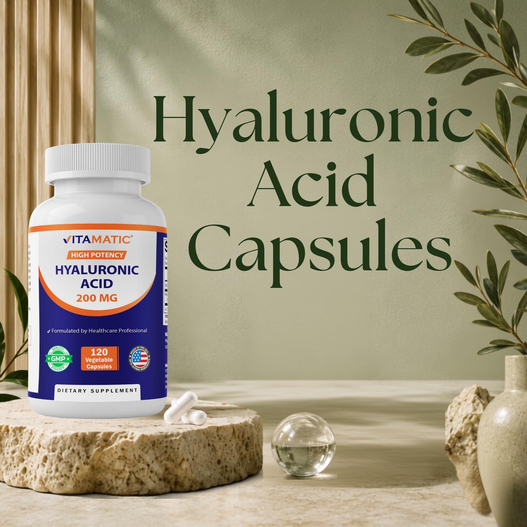 Vitamatic Hyaluronic Acid 200 mg, 120 Veg Capsules — Amazon image 3