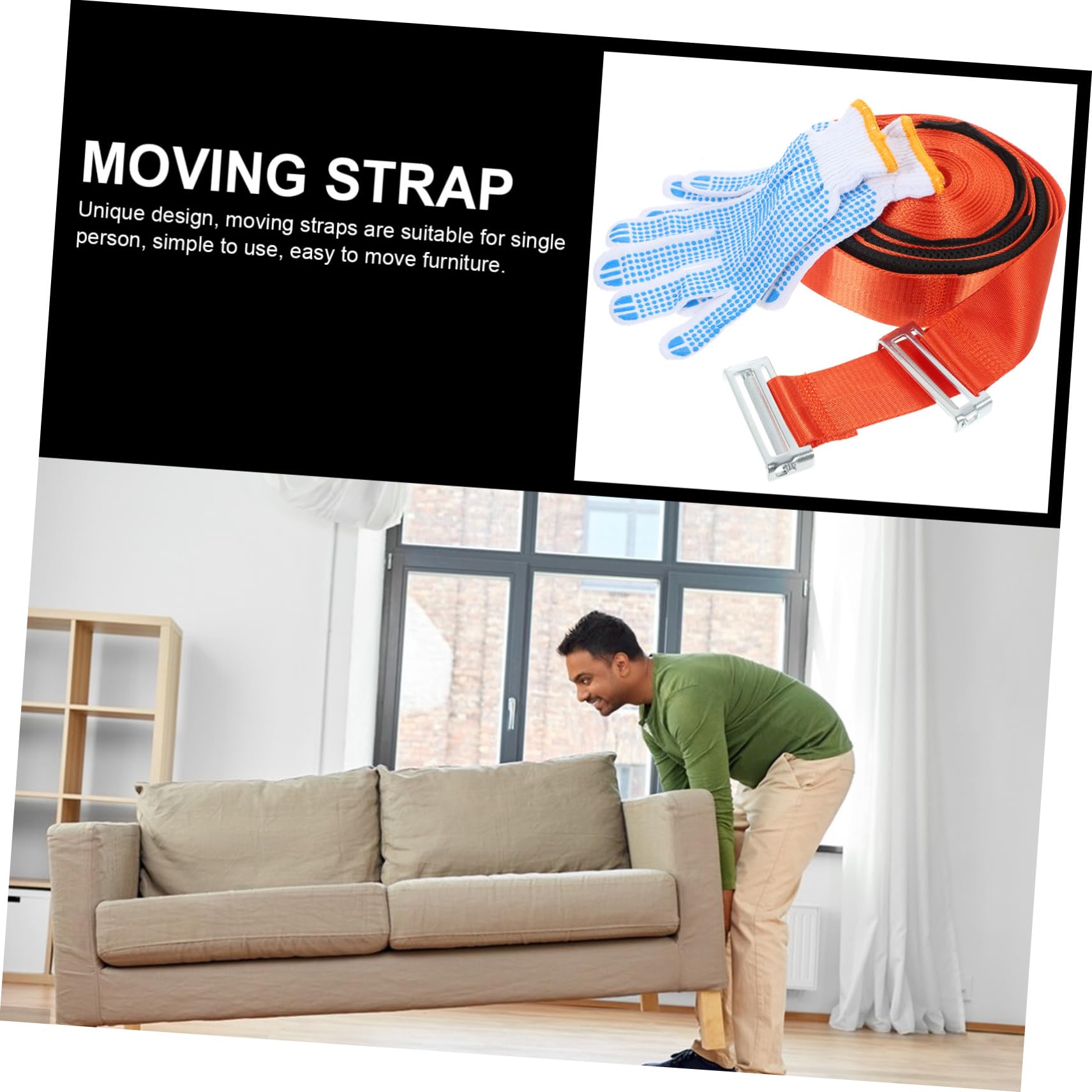 2 pezzi Cinghie Antiscivolo per Sollevamento per Trasporto Elettrodomestici e Design Pratico per Singolo Materiale Resistente e Duraturo per Letti e