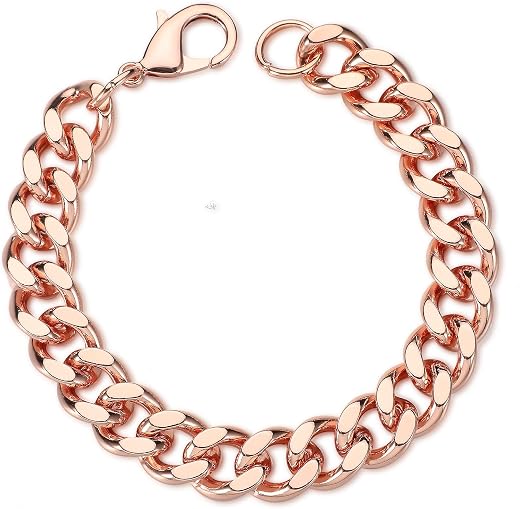 Tondiamo Copper Bracelet 1 Unit Men's 9 Inch Solid Copper Link Bracelet Pure Copper Bracelets for Women Health Jewelry Gif...