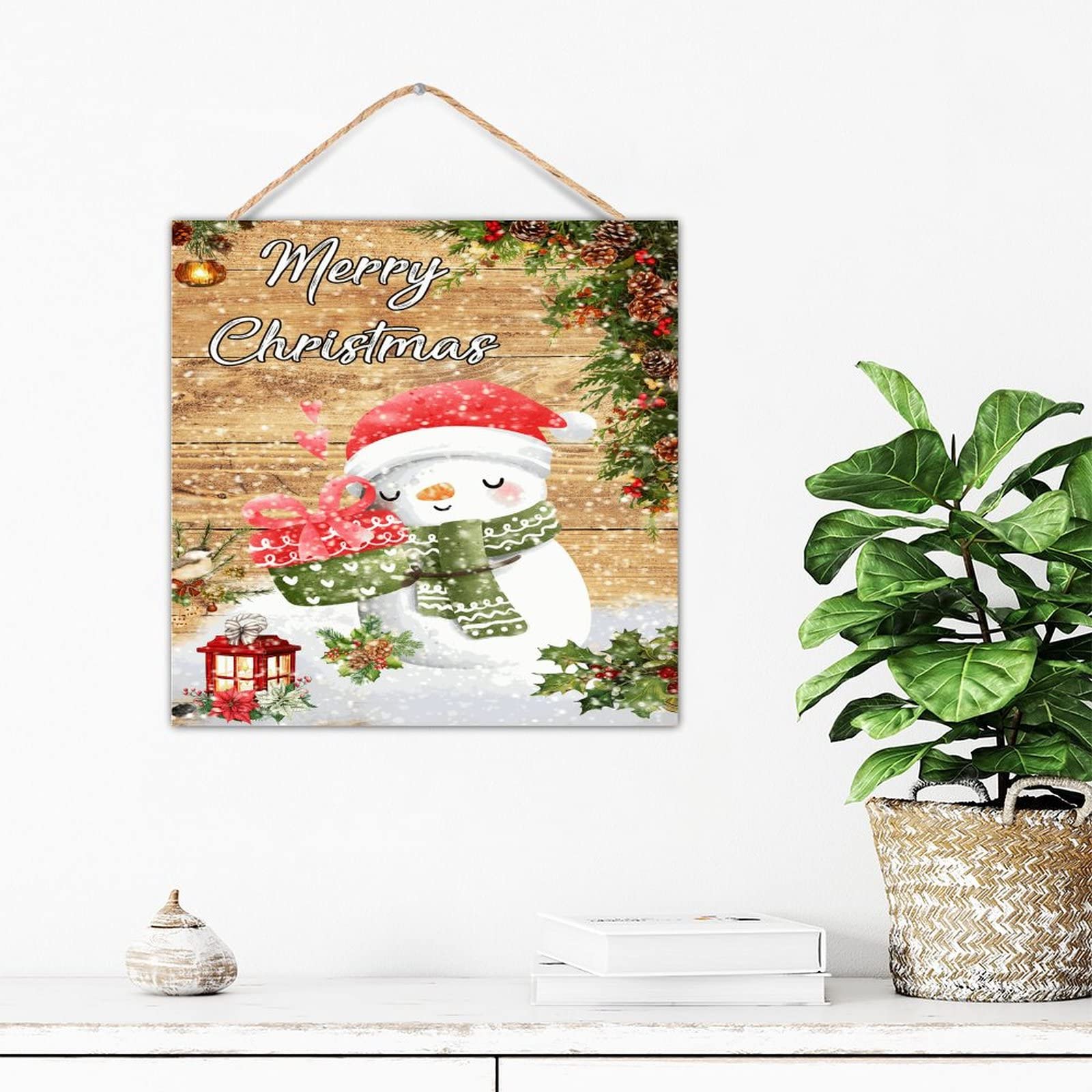 Panneau en bois pour cuisine Merry Christmas avec motif renne