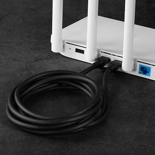 Cable Ethernet Cat 6a Ultra Flexible 6.6 Pies Negro 10Gbps RJ45 miniatura 2