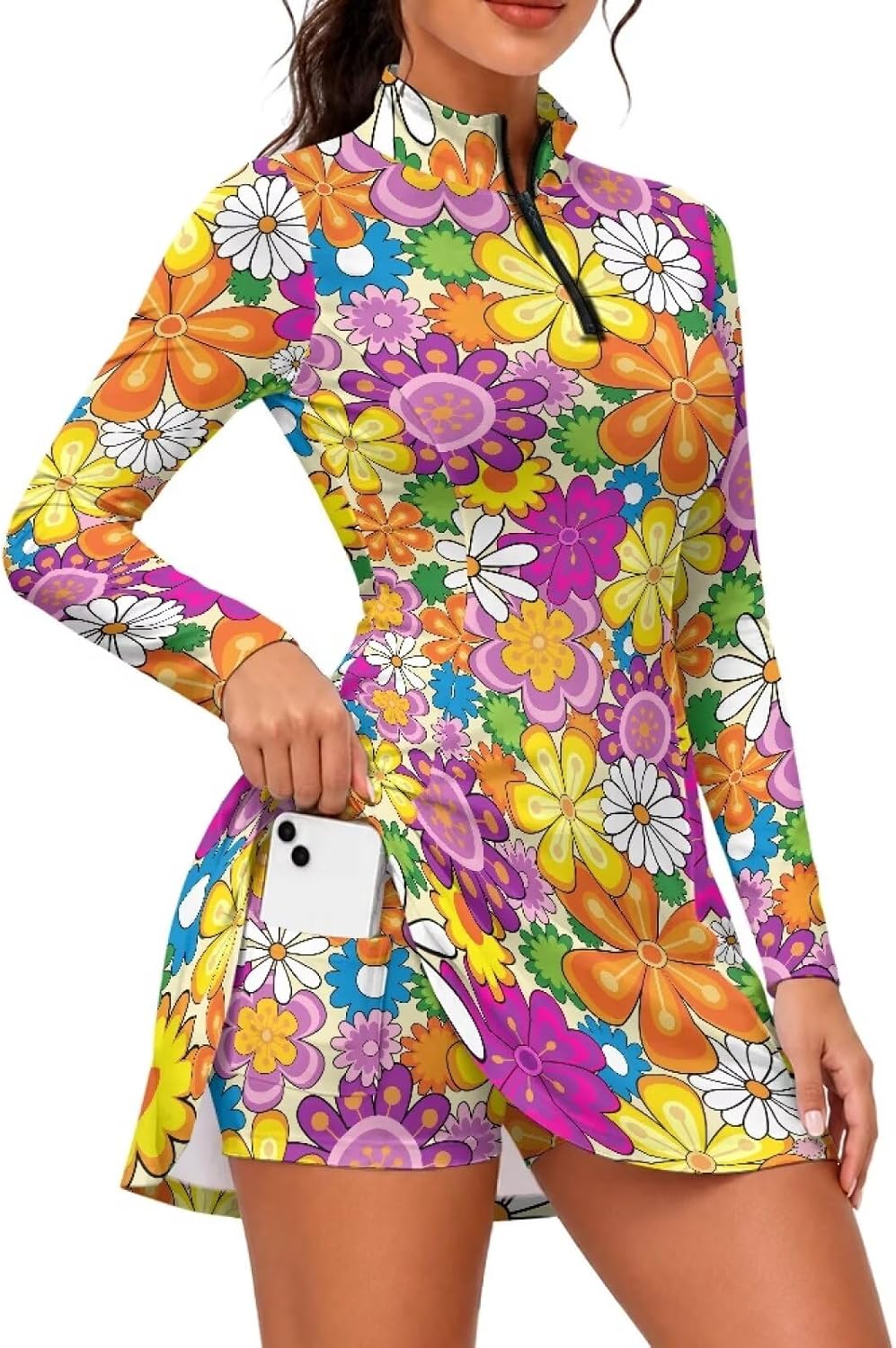 Womens Golf Dress,Tennis Dress with Built in Shorts Short Dress