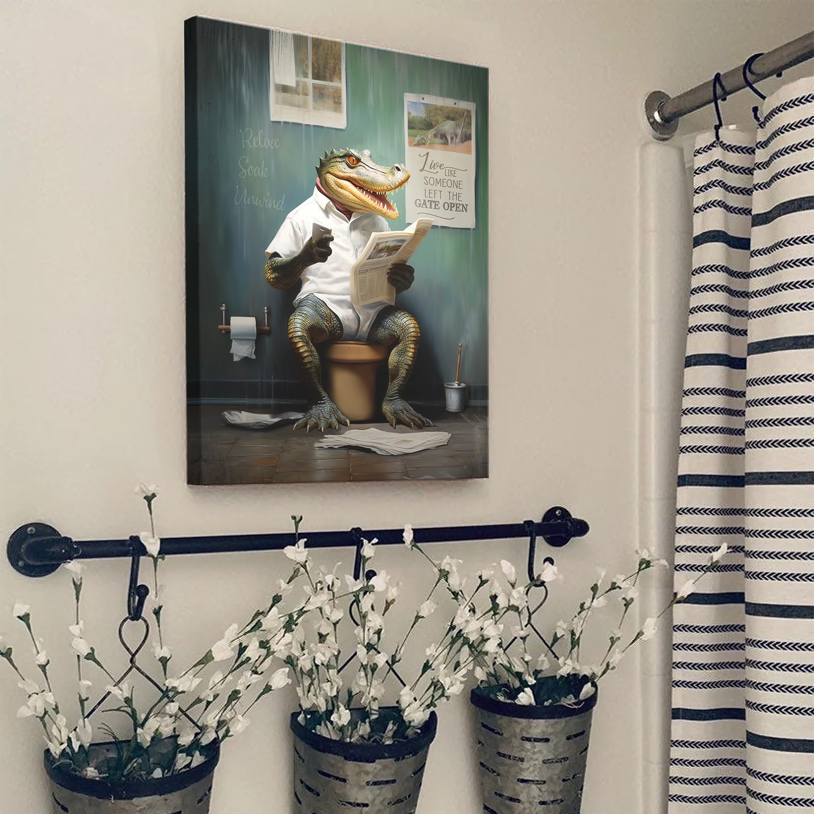 Cartello In Metallo Con Capra Per Bagno - 20x30 Cm - Divertente Targa Vintage Con Adesivi Inclusi