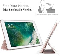 Vista 6 de MoKo Funda para iPad 9.7 Pulgadas 2018/2017 de 6ª/5ª Generación, Funda Inteligente delgada y ligera con soporte con Protector Trasero Translúcido
