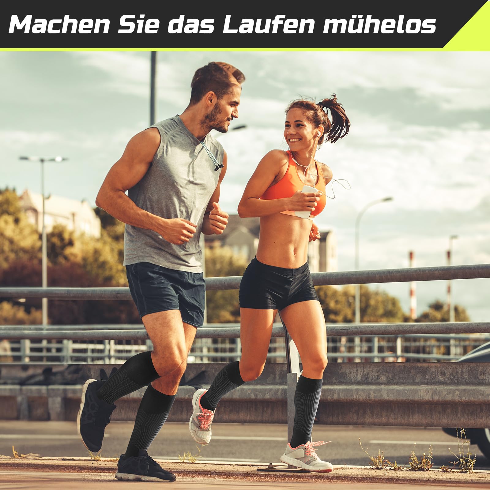 PRAOAHEI 2 pares de calcetines de compresión, calcetines de compresión, calcetines de trombosis, 20-30 mmhg, calcetines de apoyo para hombre y mujer, para deportes, ciclismo, viajes, embarazo, vuelo,