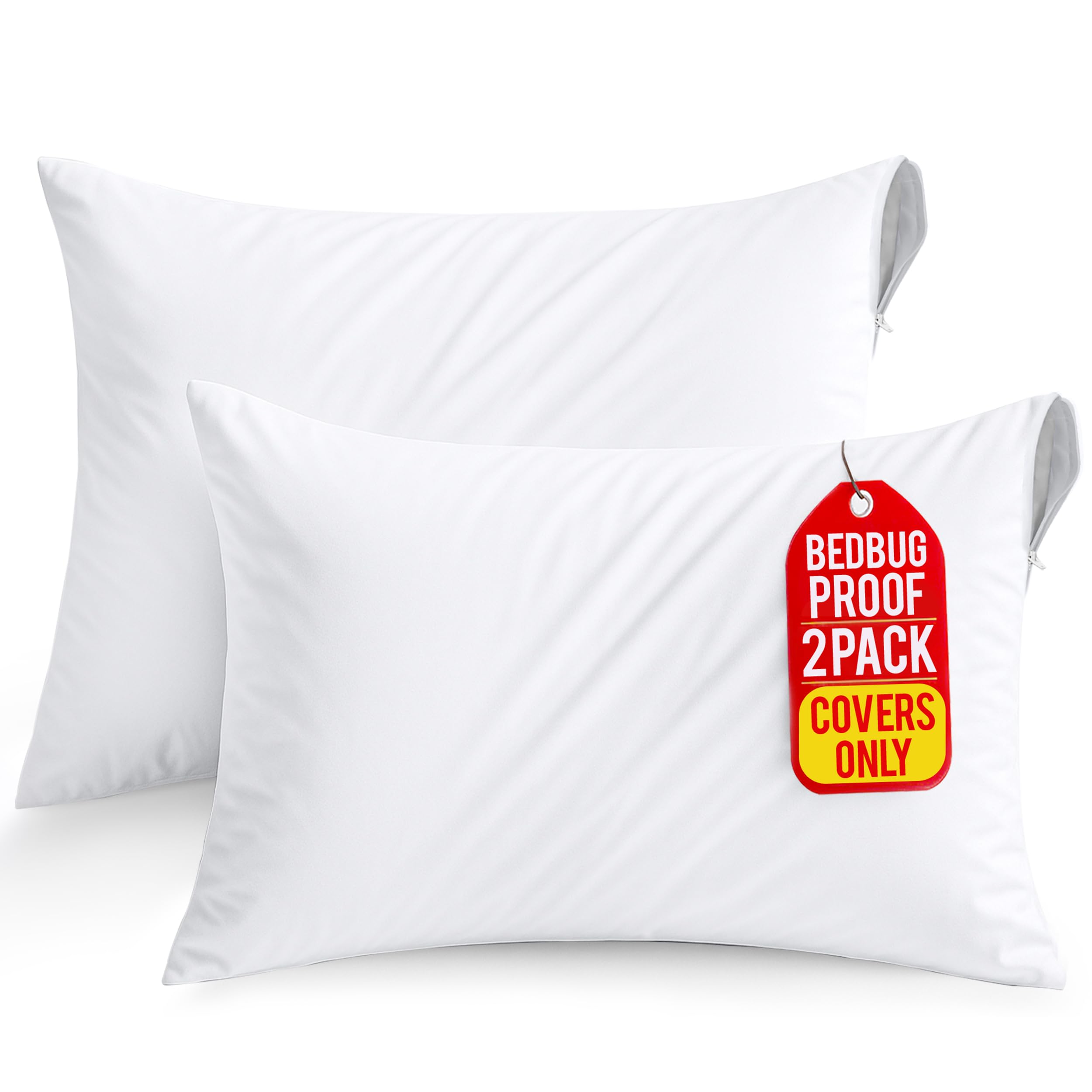 Utopia Bedding Waterproof Zippered Pillow Encasement – Pillow Protectors Jersey - 13 x 18 Inches - Bed Bug Proof (Pack of 2, Toddler, White)-image-34