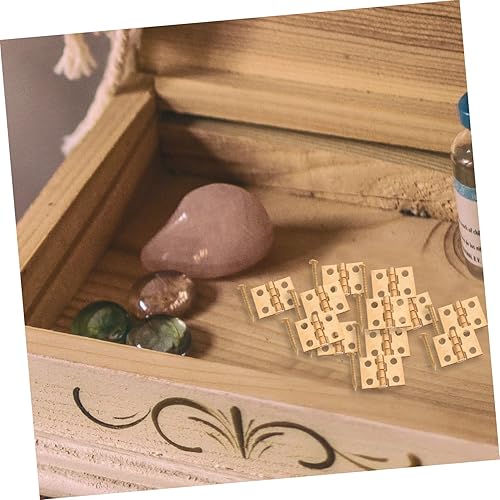 Miniatura 9 de Gadpiparty 1 Set Copper Hinge Gold Door Hinges Folding Cabinet Hinges Replacement Hinge Screws Antique Hinges Retro Hinges Replacement Hinges for