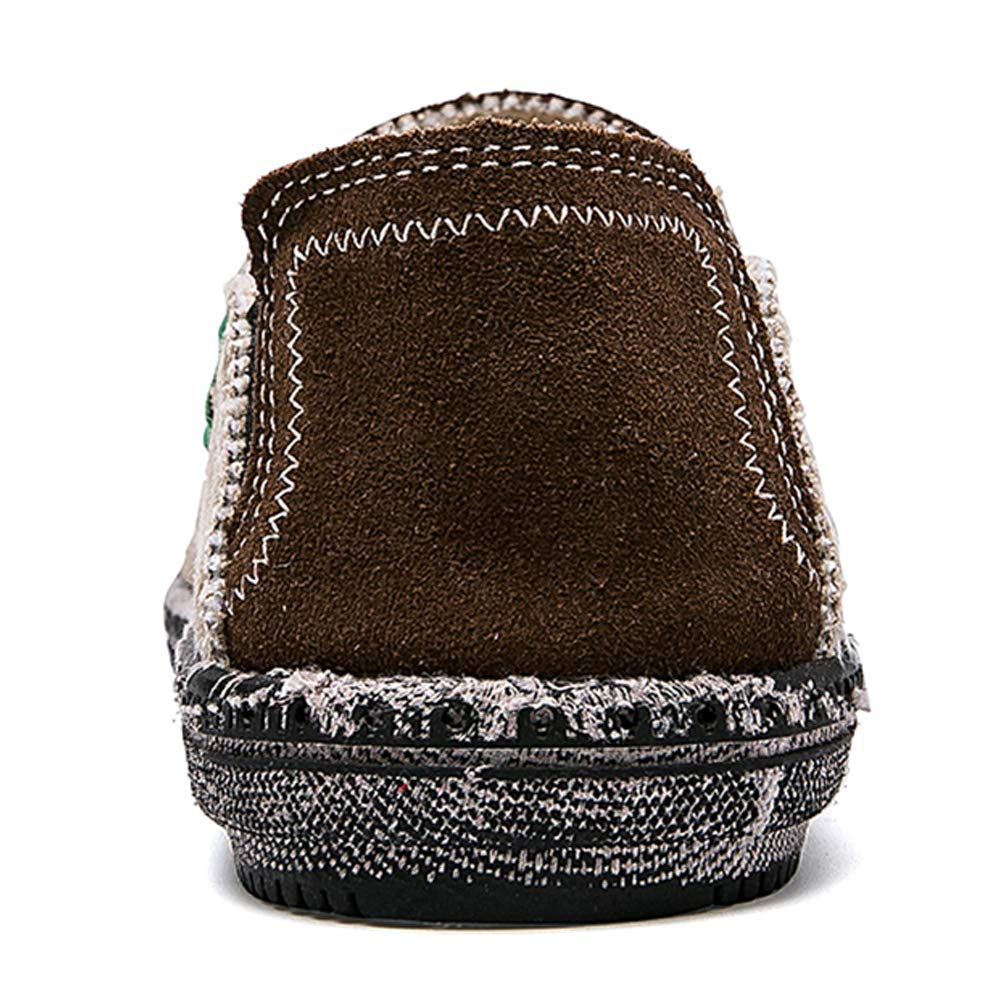 CASMAG Herren Casual Stoffschuhe Canvas Slip on Loafers Freizeit Vintage Flache Bootsschuhe