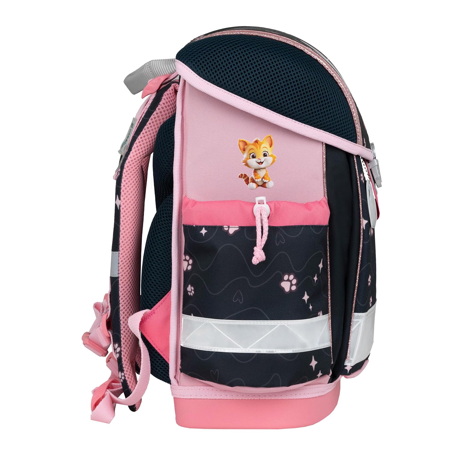 Belmil Schulranzen Set 403-13/AG/S/R 5 - teilig ergonomischer Schulranzen Set mit Regenschutz 1. klasse 2. klasse 3. klasse - Super Leicht 930-990 g/Grundschule (Cute Kitten 2)
