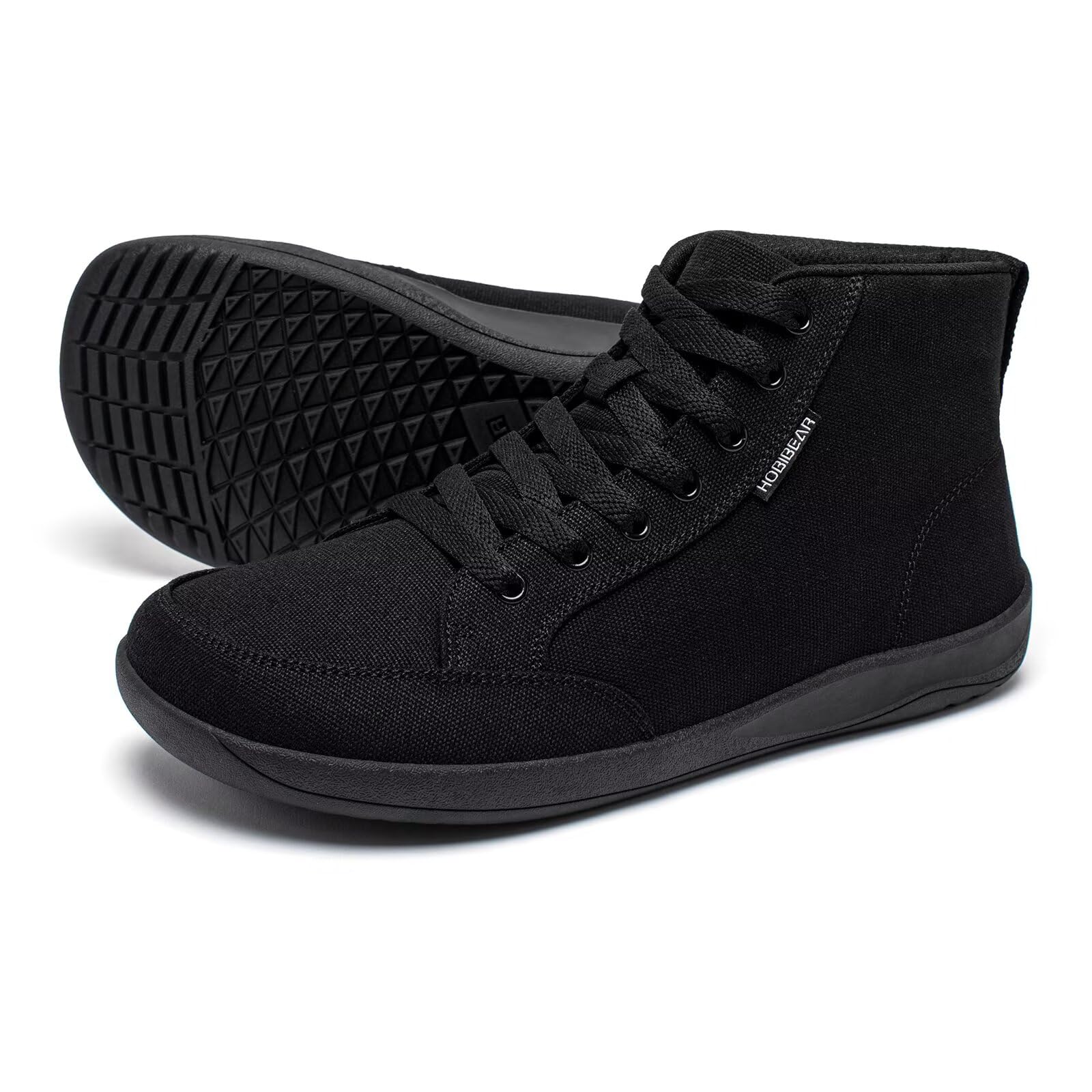 HOBIBEAR Zapatillas Unisex Barefoot de Lona Altas con Punta Ancha para Correr por Senderos