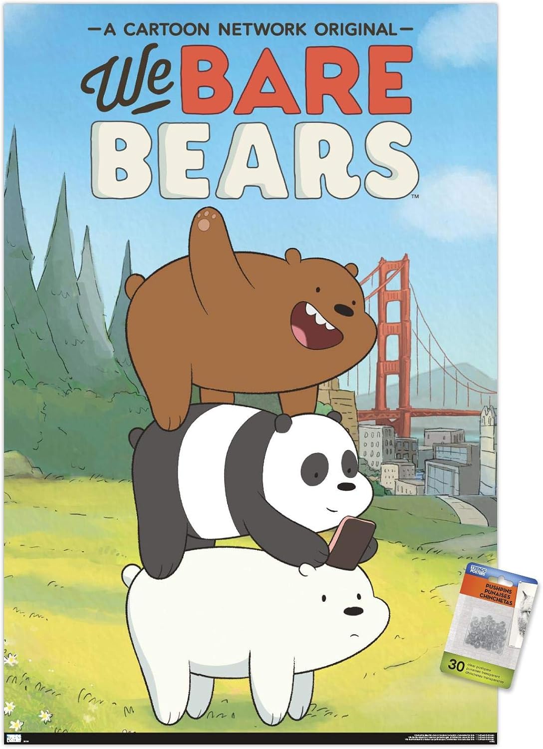 Trends International We Bare Bears - Key Art Wall Poster with Pushpins