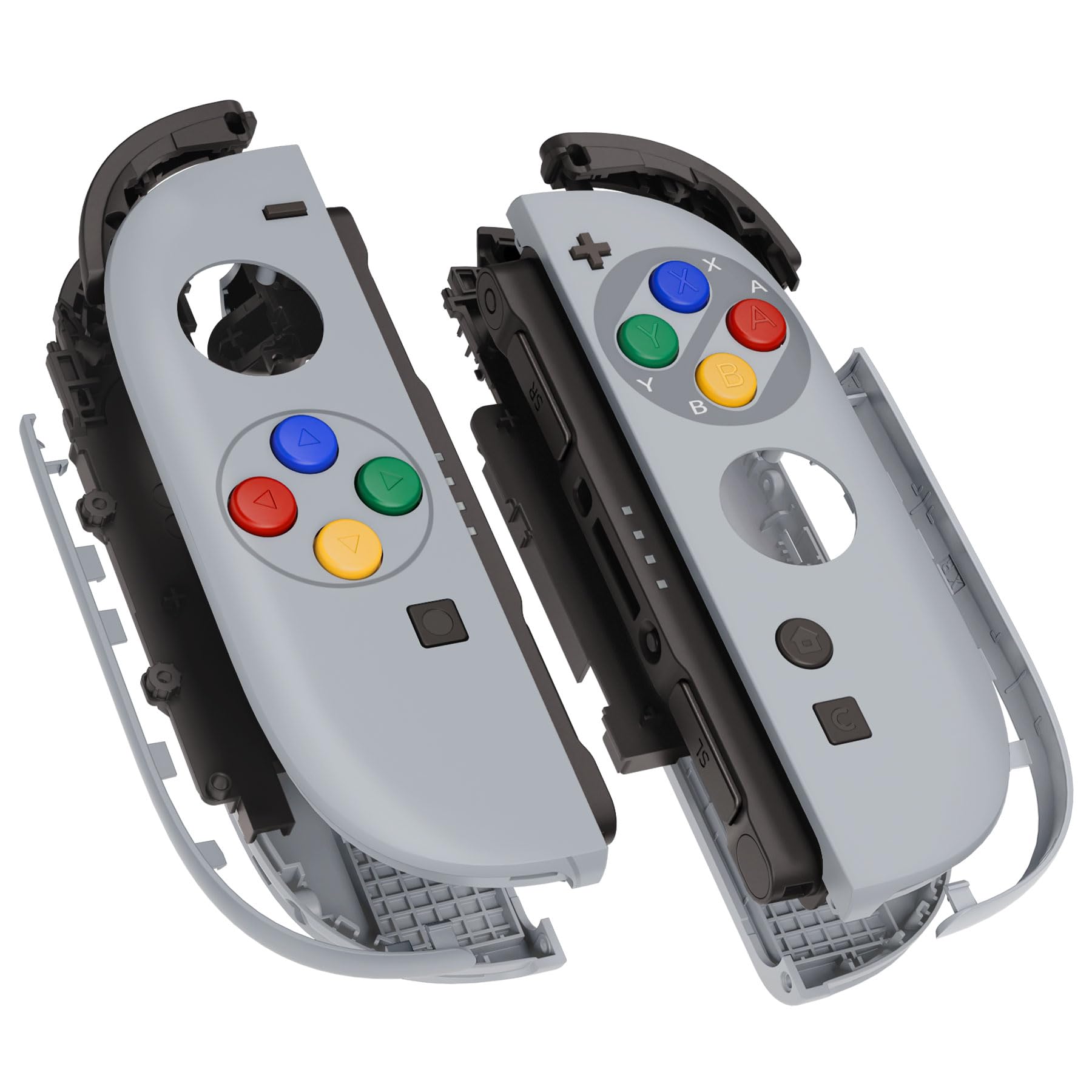 eXtremeRate Cover per Switch 2 Joycon, Custodia e Tasti di Ricambio Completo DIY con Attrezzi, Kit Accessori per Nintendo Switch 2, Senza Joycon e Console - Stile SFC Snes Classic EU