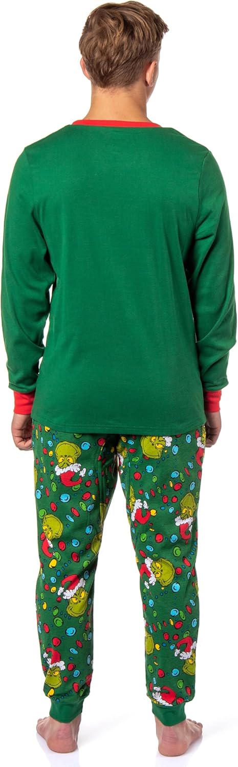 Dr. Seuss How GRINCH Stole Christmas Lights Matching Family Pajama Set - Image 3