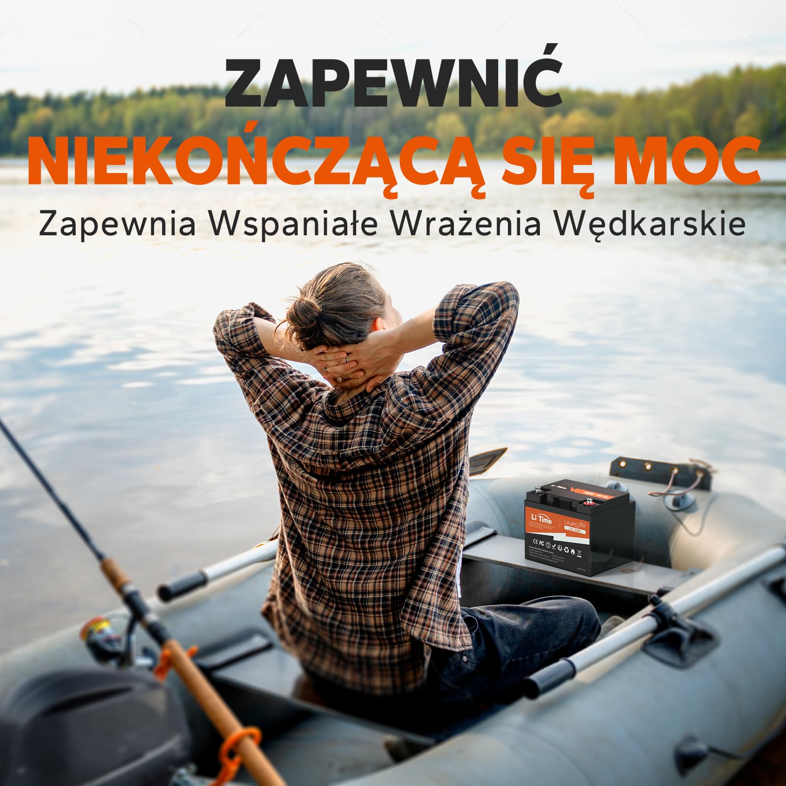 LiTime 12V 50Ah Bateria Lifepo4, Idealny Zamiennik Baterii 12V 100Ah AGM, Ponad 4000 Cykli, 10 Lat Żywotności, Bateria Litowa LiFePO4 Nadaje Się Do Lodzi, Kamper, Sonda wędkarska