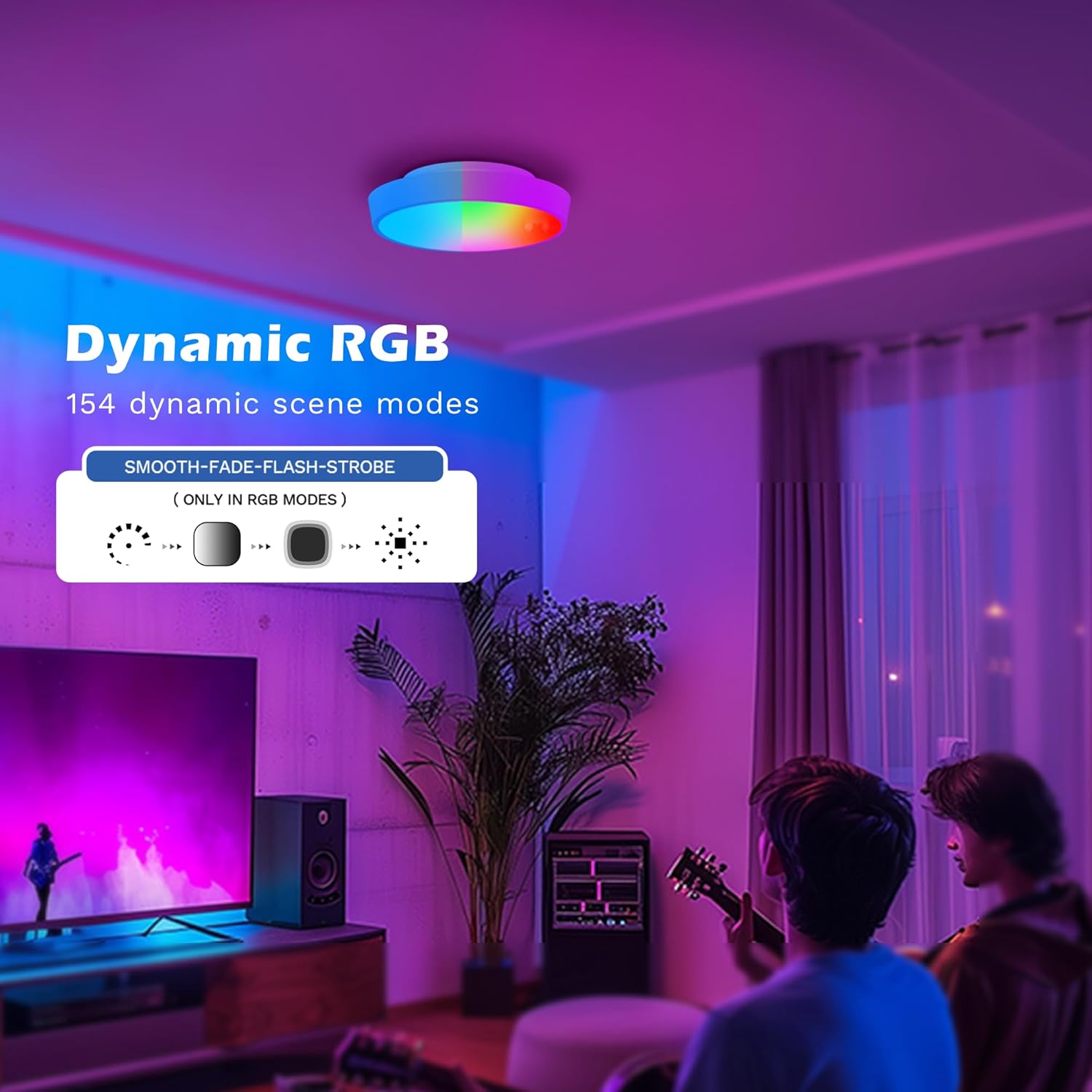 CLAKAP Motion Sensor Ceiling Light, 2Pack Rechargeable Battery Powered Ceiling Light with 15 Color Temperatures, Motion Activated Closet Light with Magnetic Base for Shower Stairs Hallway Porch Garage