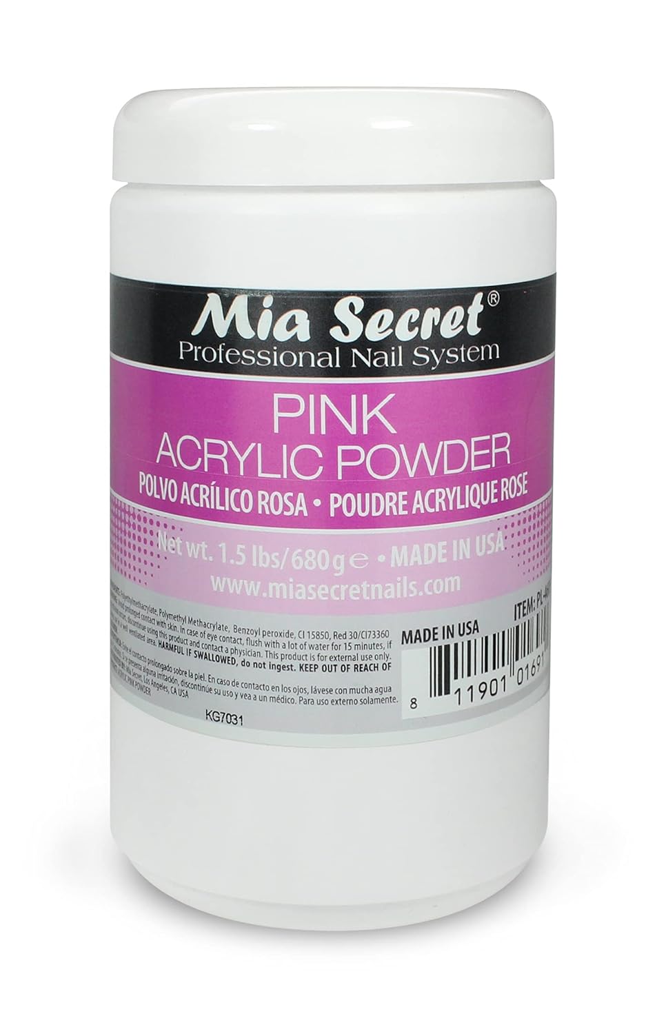 Mia Secret pink Acrylic Powder 1.5 lbs - Made in USA