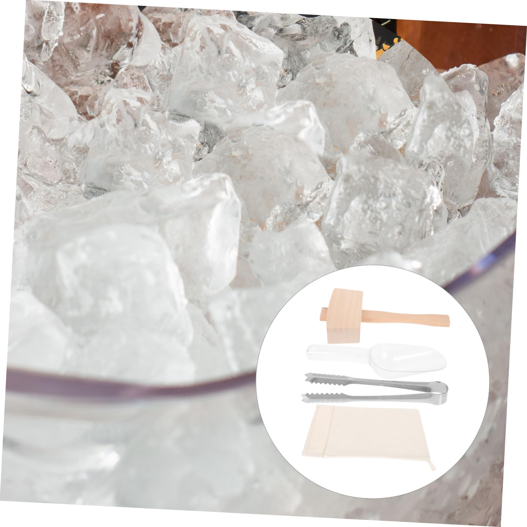 Bolsa de Hielo Picado de Algodón, 1 Juego Mazo y Pala